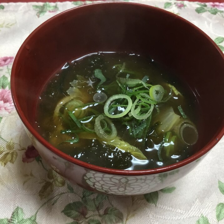 あおさと白菜の味噌汁